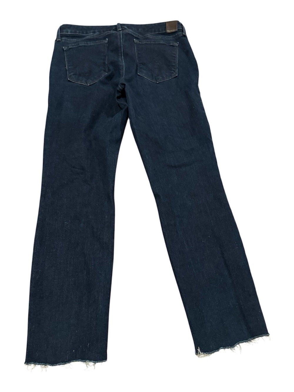 Level 99 Lily Skinny Straight Leg Jeans Womens Size 30 Dark Wash Raw Fringe Hem